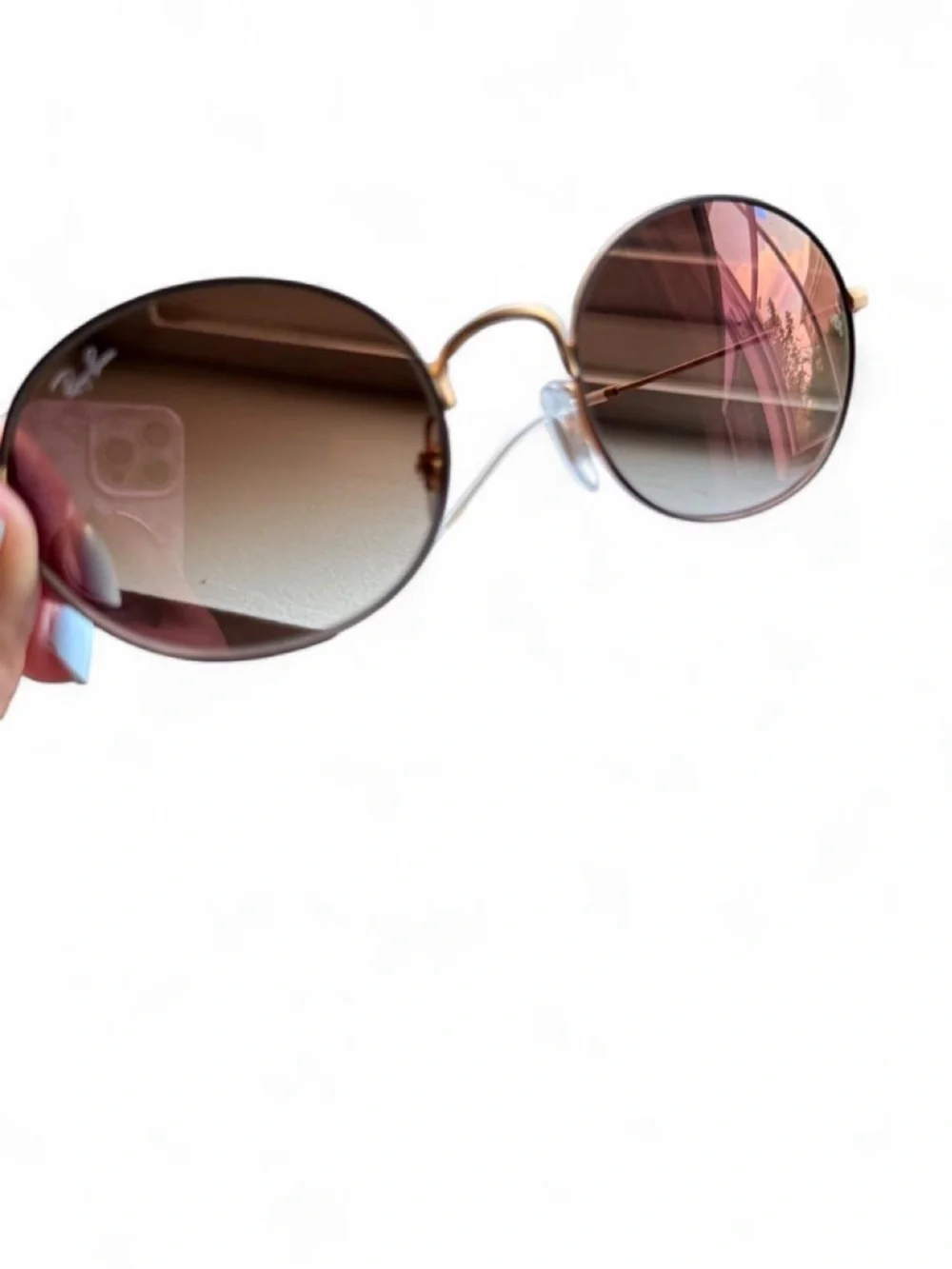 Ray-Ban Women’s Oval Round Gold Frame Summer Vacation Sunglasses